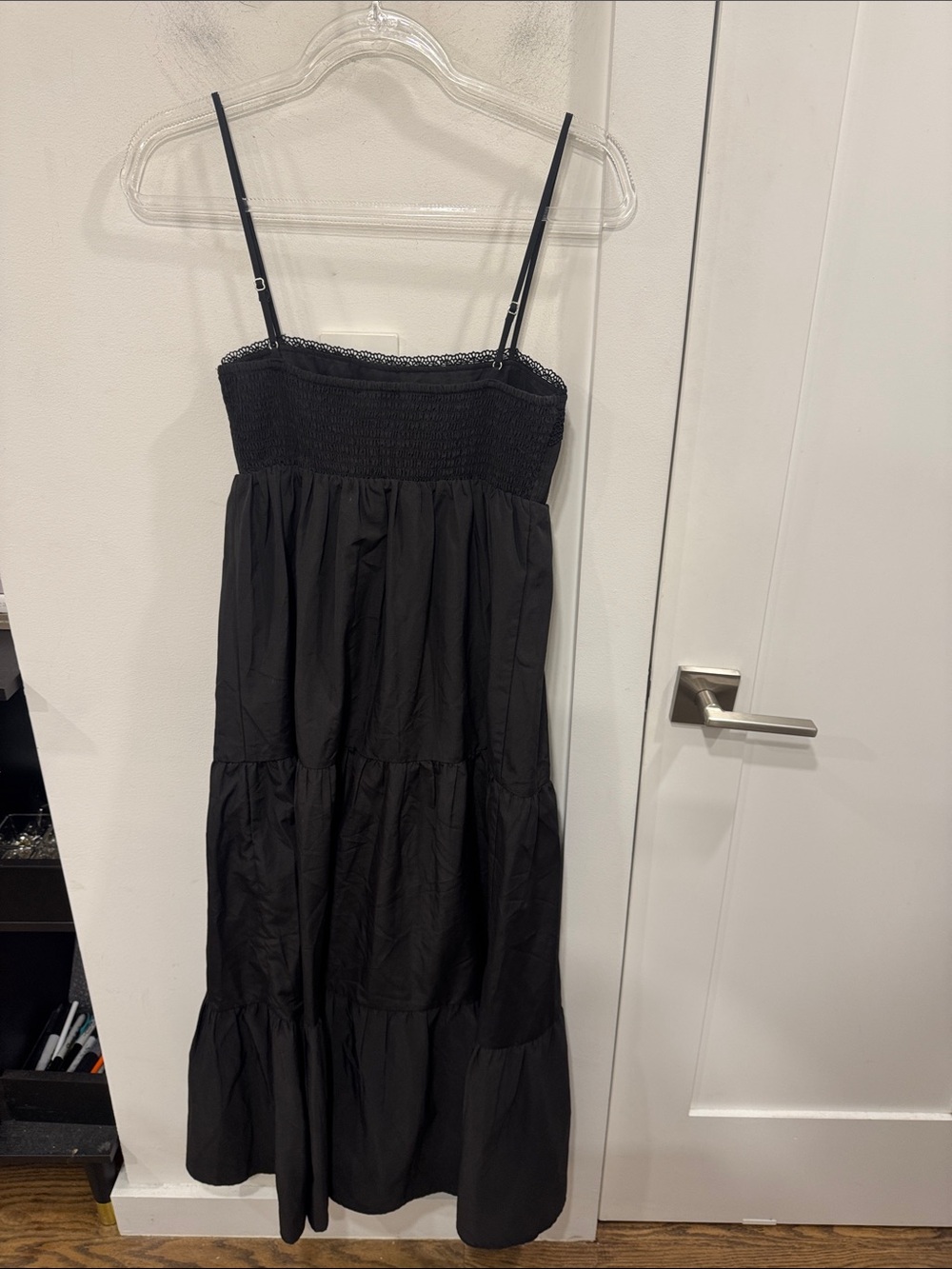 Zara Black Tiered Maxi Dress with Spaghetti Straps - Picture 5 of 5